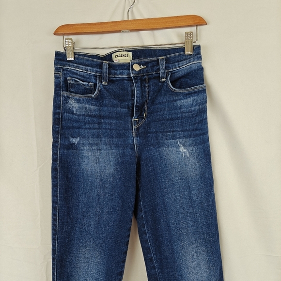 L'Agence Alexia Jean High Rise Cropped Cigarette In Atwood Wash Size 26 - Picture 4 of 10